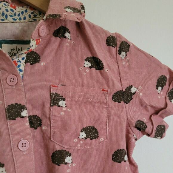 Mini Boden Pink Hedgehog Short Romper - Picture 4 of 6